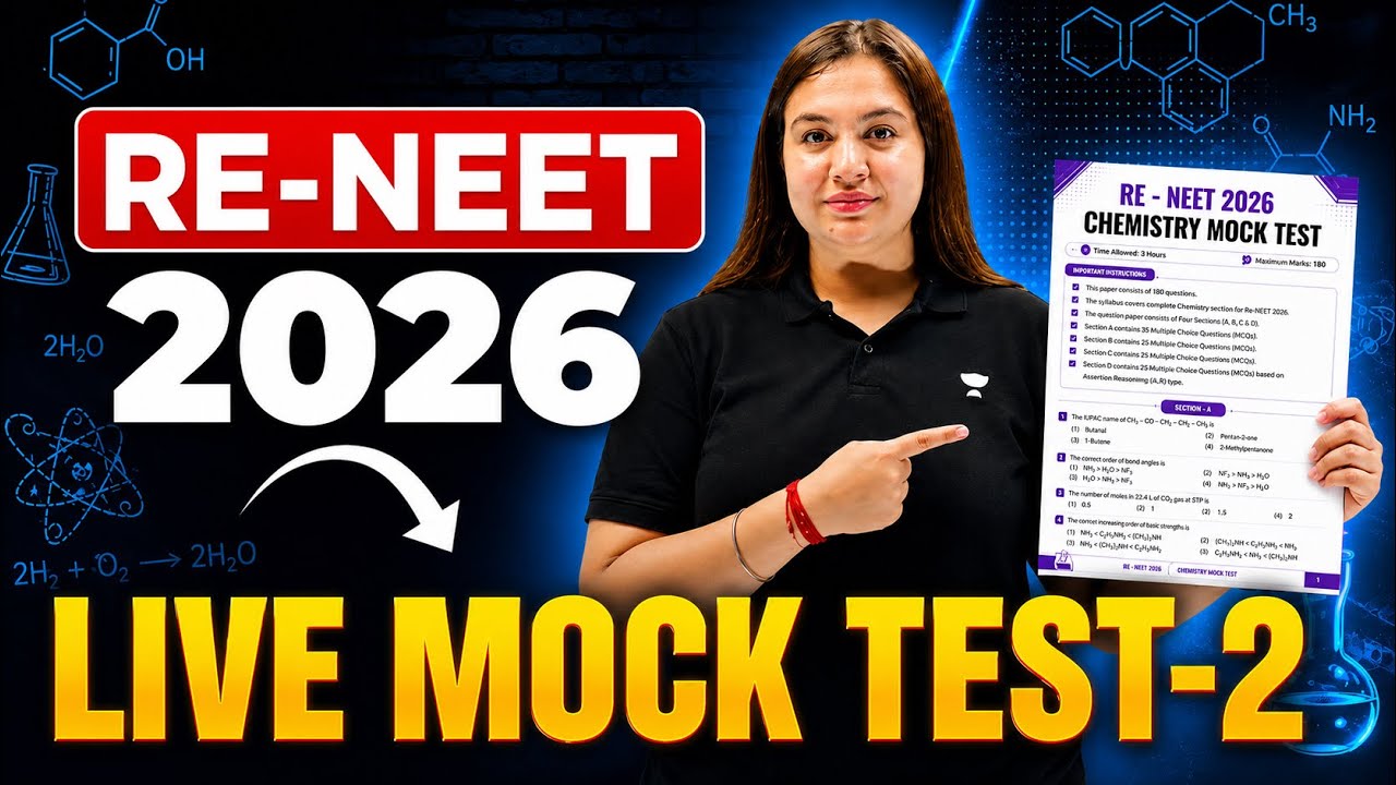 🚨RE-NEET 2026 Chemistry Live Mock Test-2 | 45 Most Expected Questions | Sonali Ma'am
