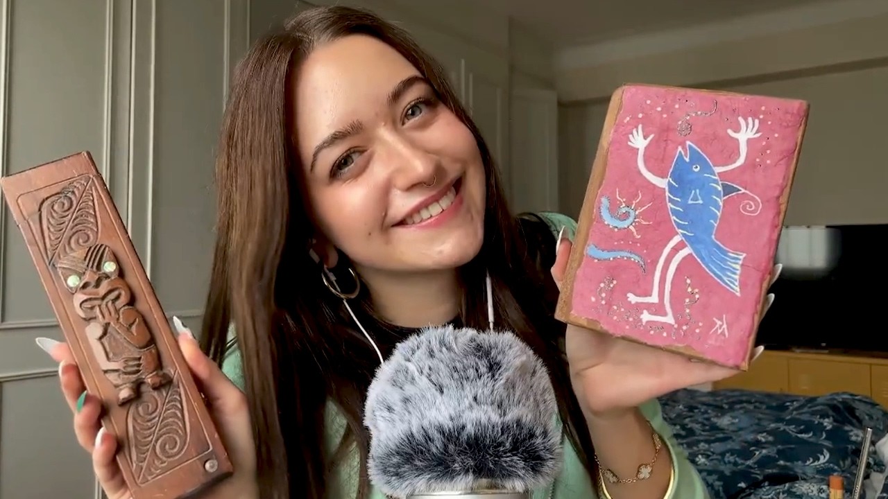 ASMR Gum Chewing & Wood Tapping | No Talking