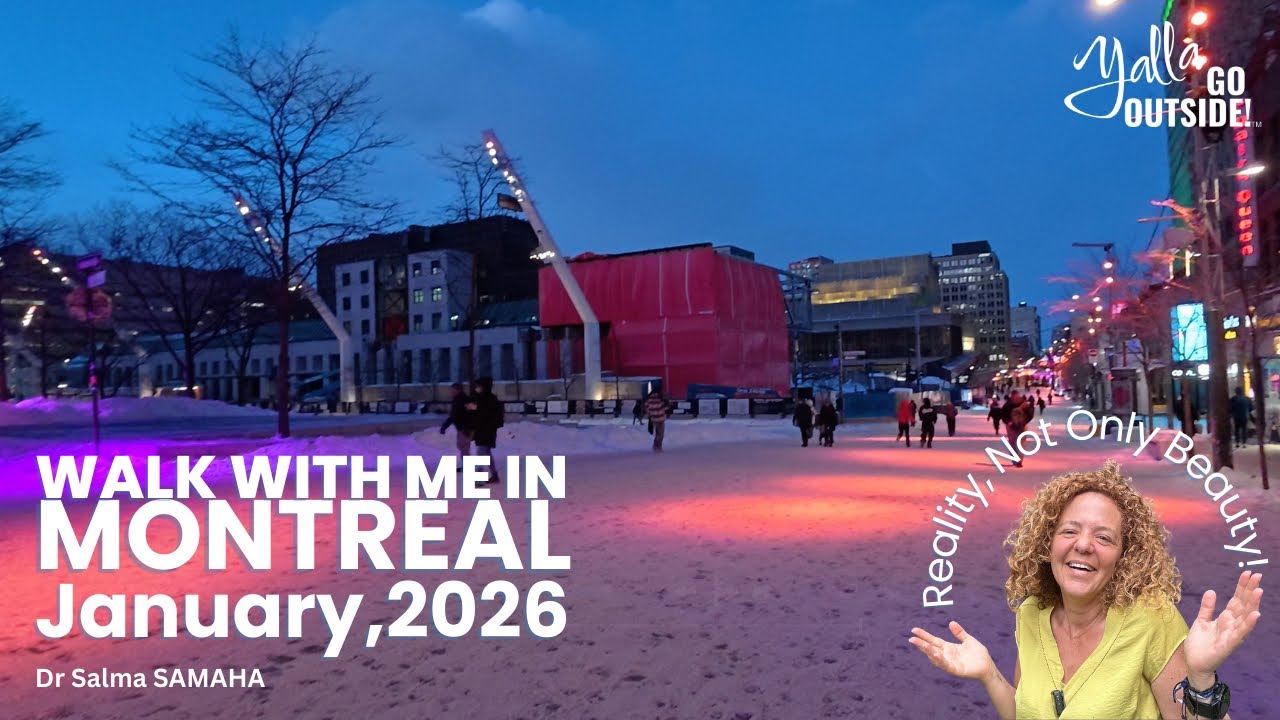 Walk With Me in Downtown Montreal - Quartier des spectacles in January 2026. Non edited video