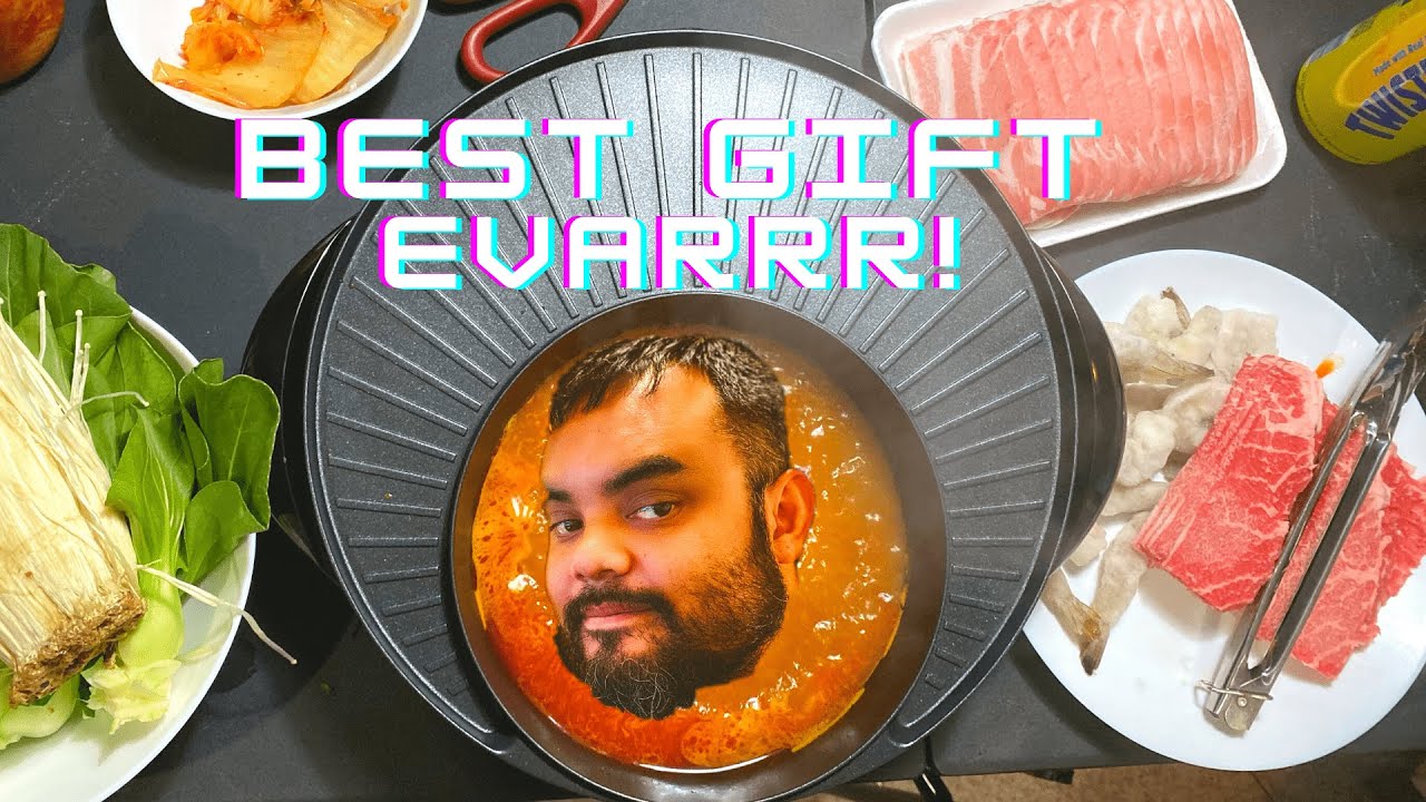 Testing out a 2 in 1 KBBQ Grill & Hotpot combo + Mukbang #ChristmasGift #KBBQ #HOTPOT #KOREANBBQ
