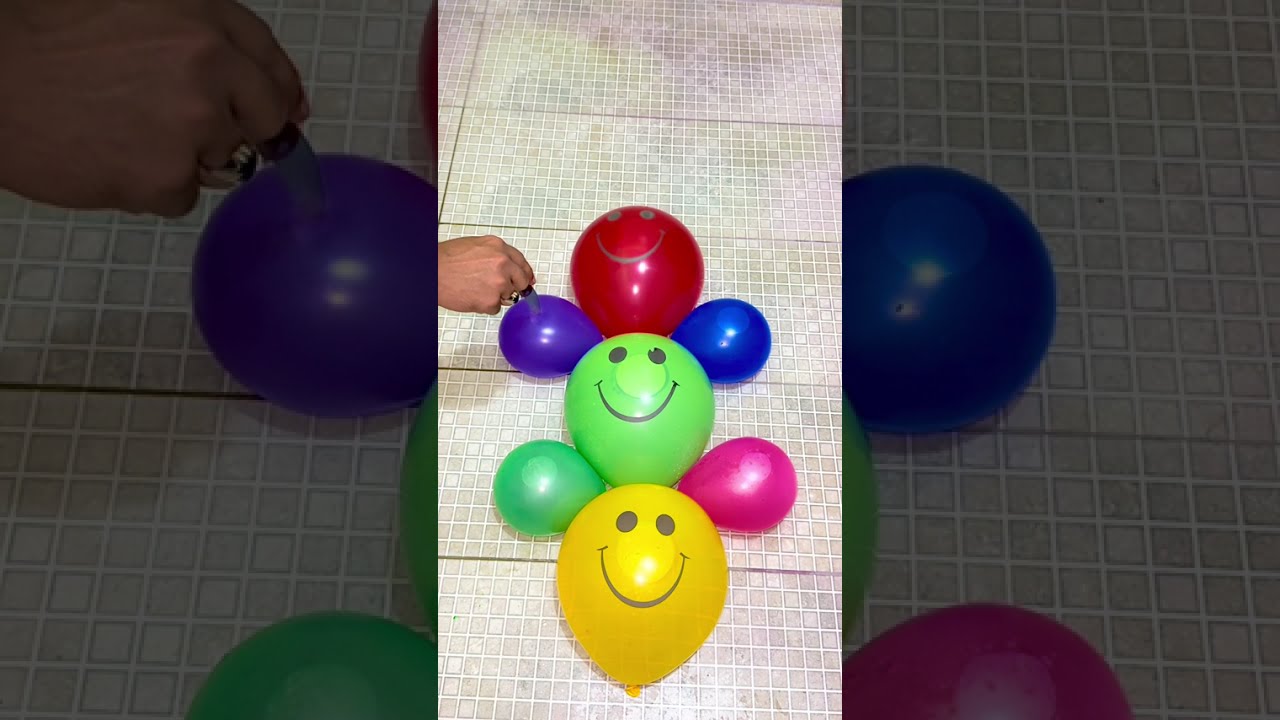 🌈🎨Compilation ASMR Mixing Water Balloons Color Orbeez Popping Emoji Part 4❤️