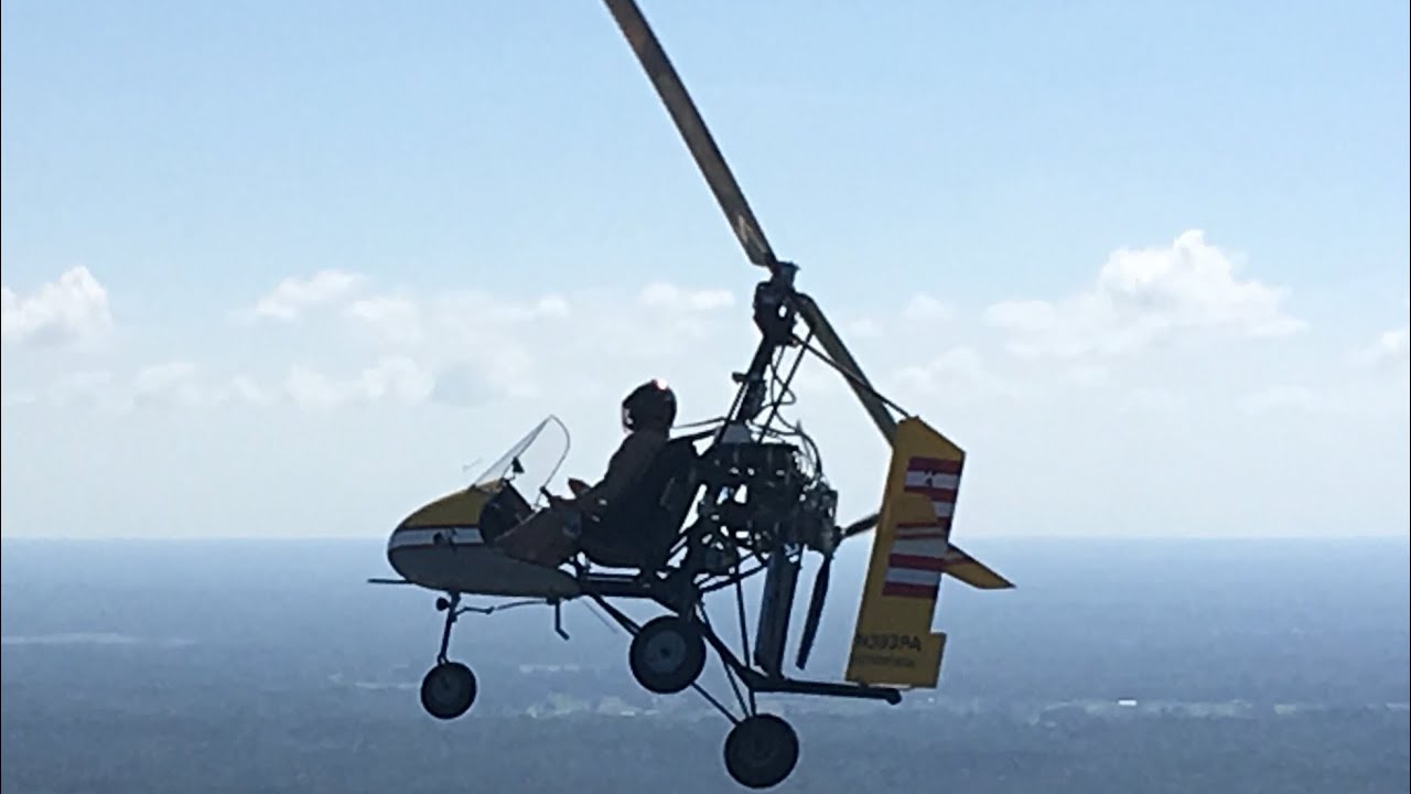 Sparrowhawk Bensen Dominator Gyroplane Flying At Zephyrhills Florida Airport