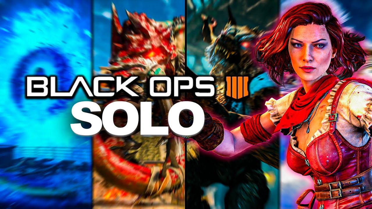 eu ZEREI COD BO4 ZOMBIES no modo SOLO em 1 vídeo - todos os EASTER EGGS da História do CAOS