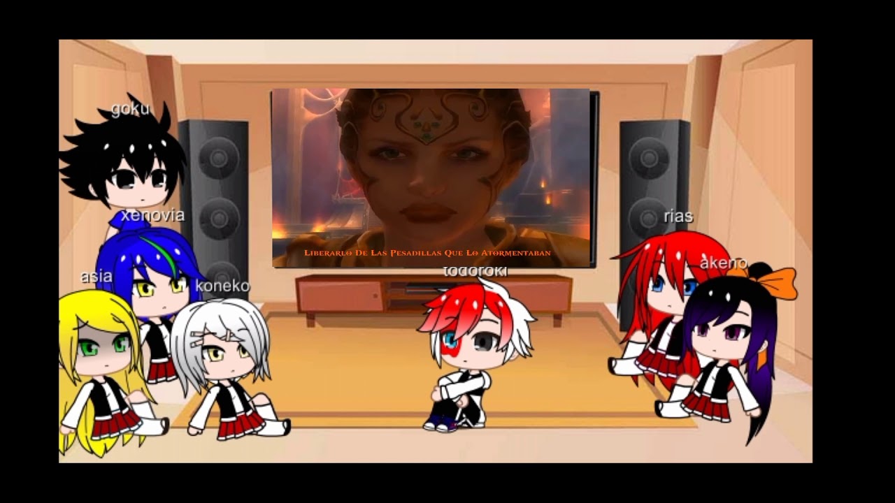 Goku , las chicas de dxd reaccionan +1 invitado reaccionan al rap de kratos