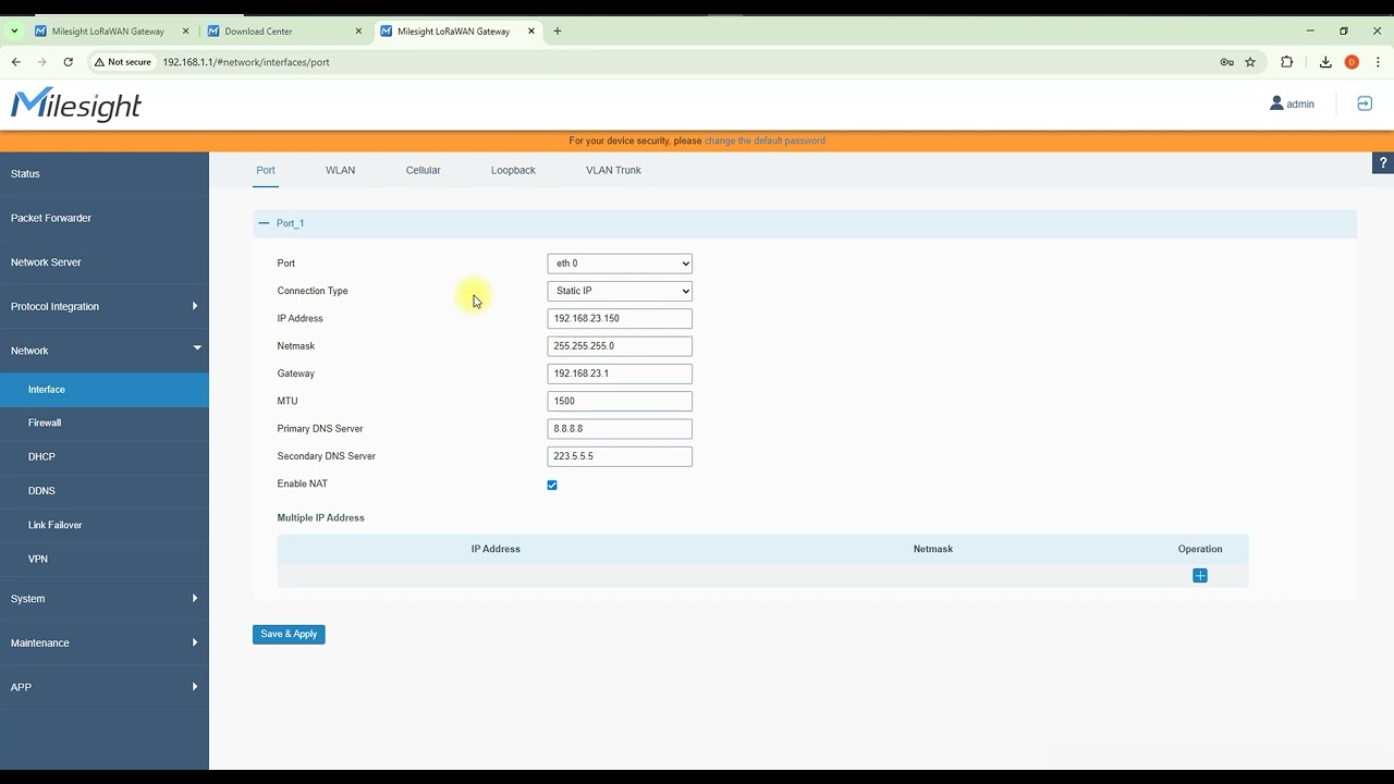 Connect Milesight Gateway UG65 to LAN
