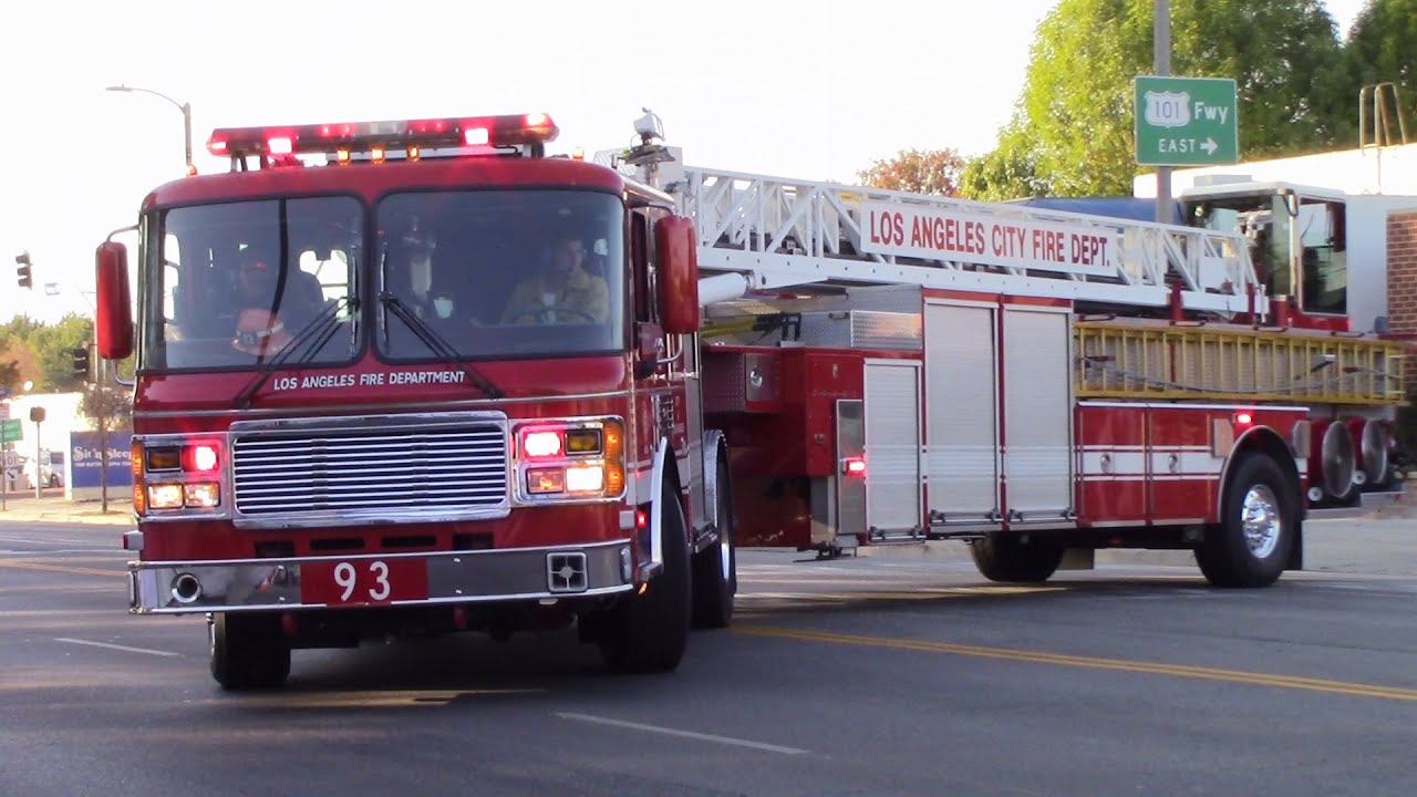 LAFD Light Force 93 & Rescue 93 Responding