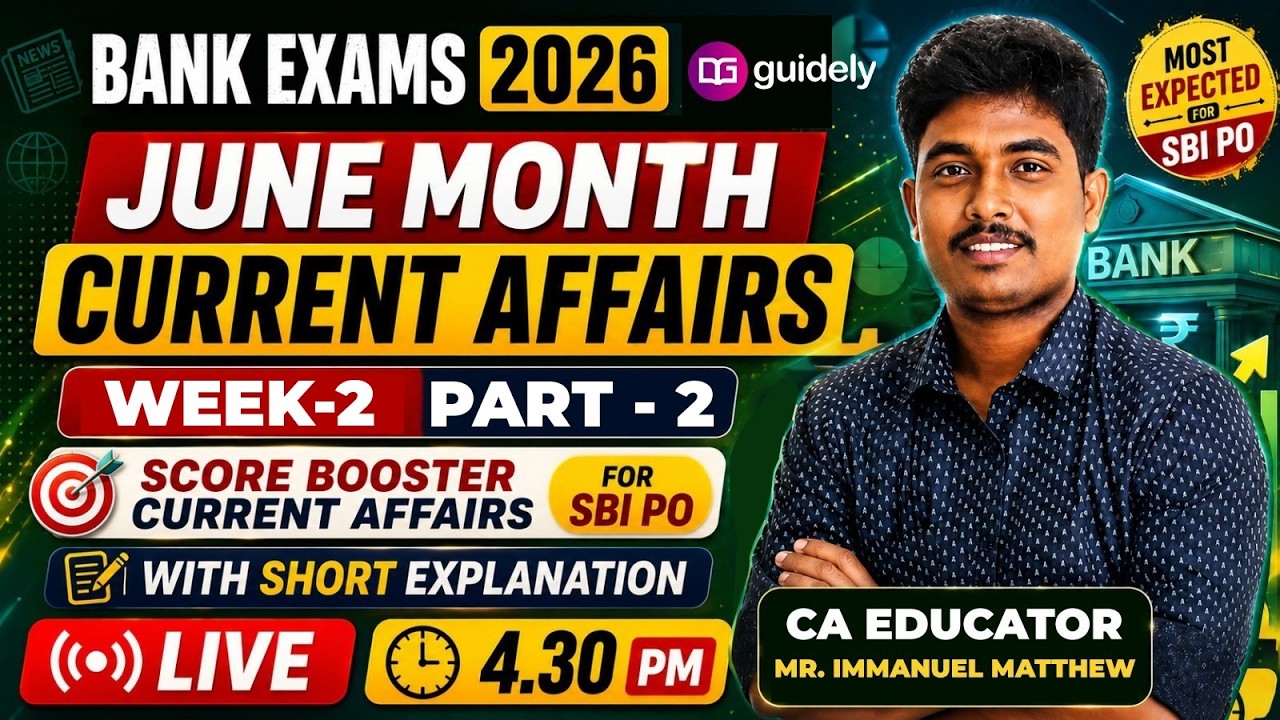 Banking Current Affairs 2026 in Tamil Live | June Week 2 Part 2 | Immanuel Matthew Sir #currentaf...