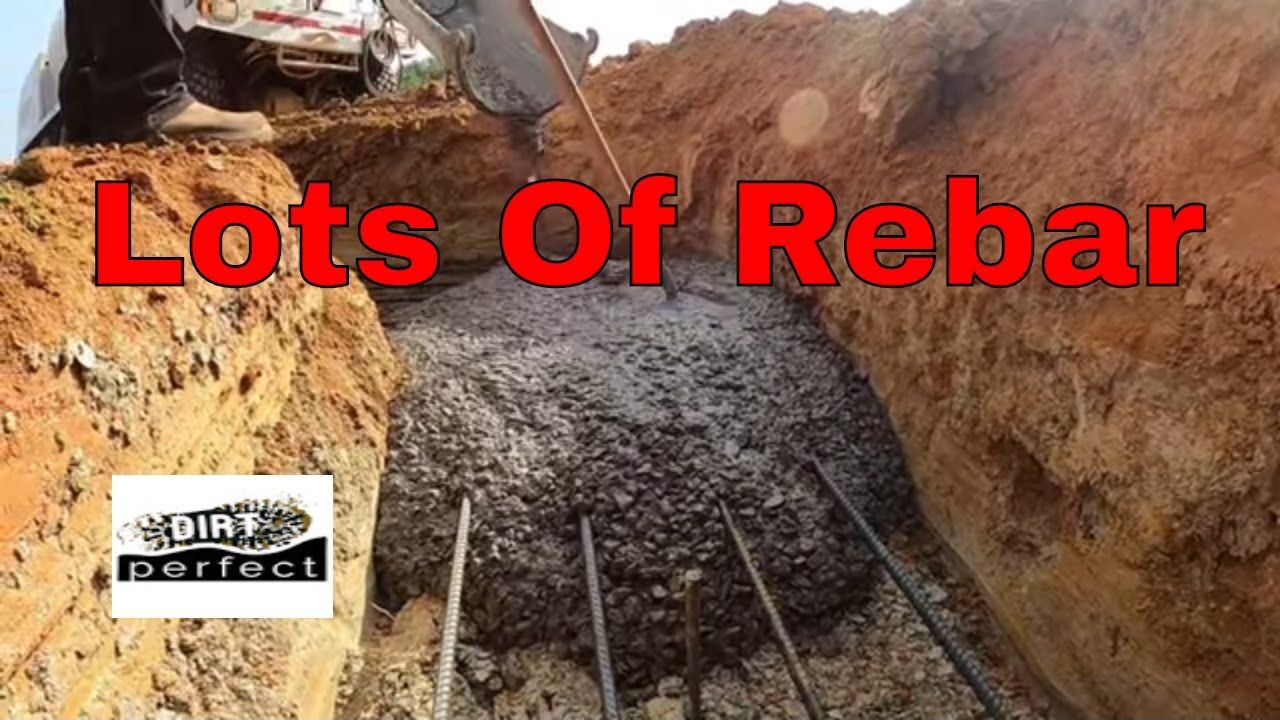 Excavating and installing footings for a new house in old coal mine strip ground #lotsofreabar