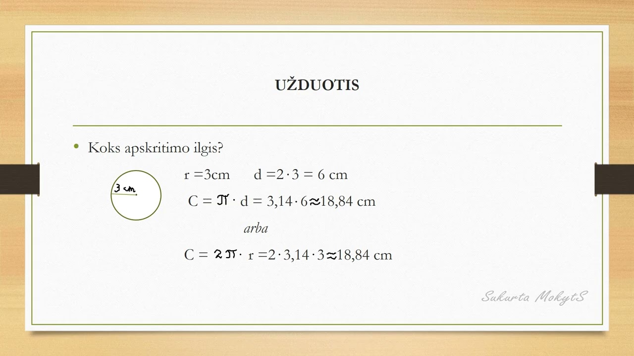 61 pamoka Apskritimo ilgis (Matematika 7 klasė)