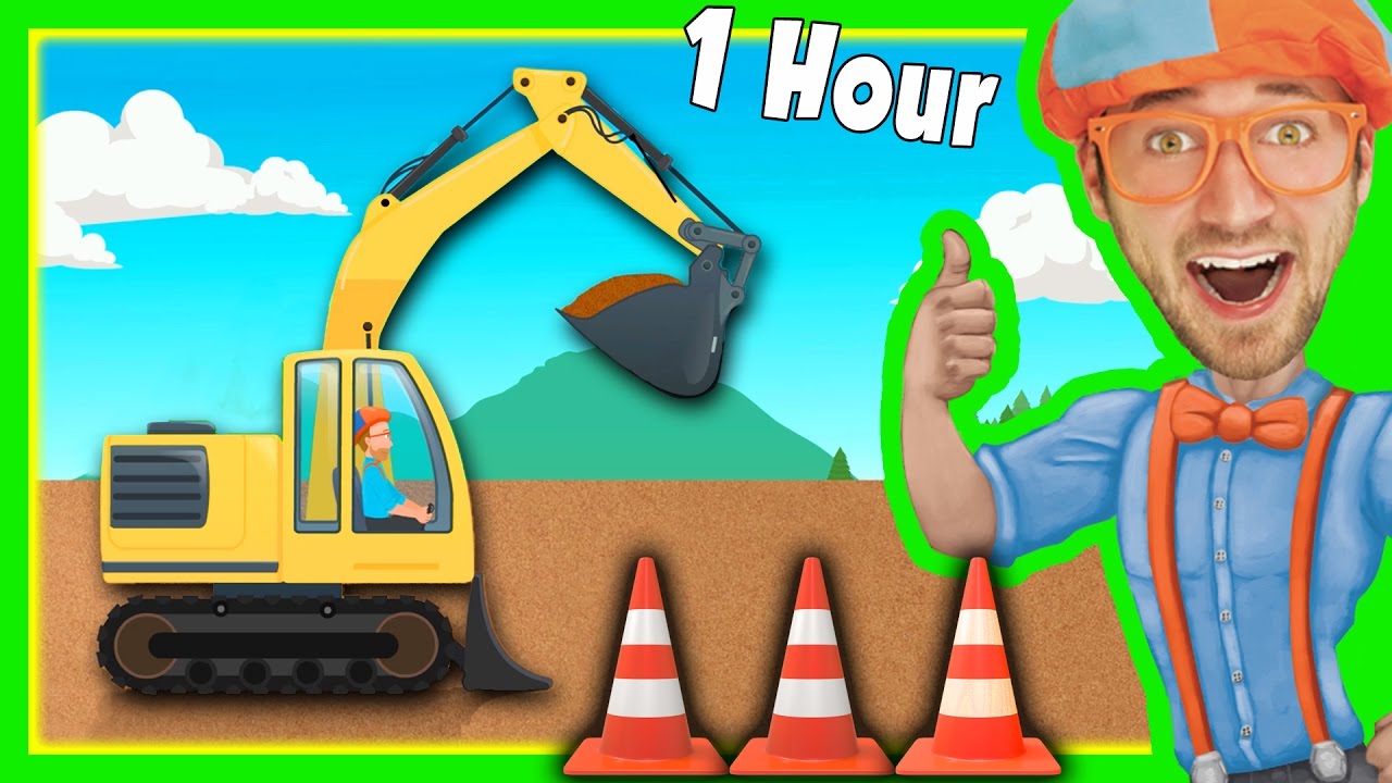 Diggers for Children with Blippi and More | 1 Hour Long!