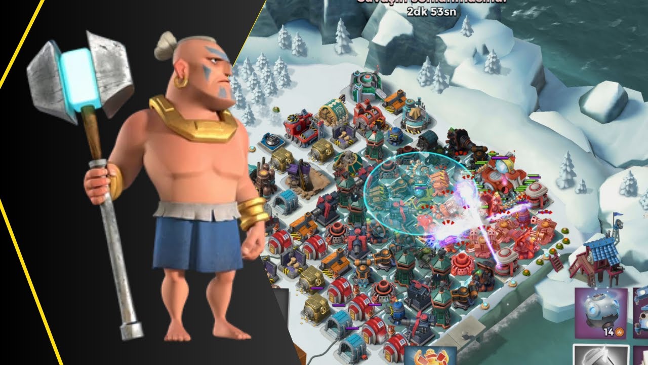 Full Savaşçı ile Harita Temizliği map cleaning with warrior Boom Beach Türkçe