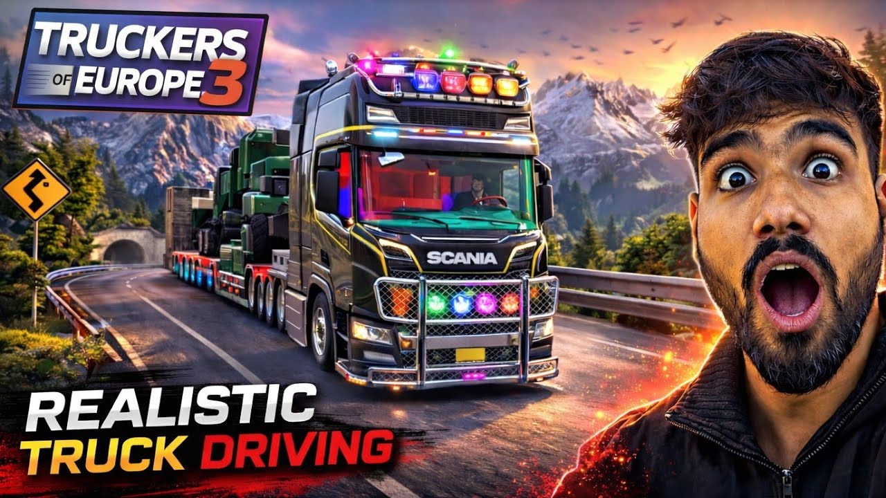 Truckers of Europe 3 Gameplay | Realistic Truck Driving | beautiful mountain | biggest heavy cargo 😱