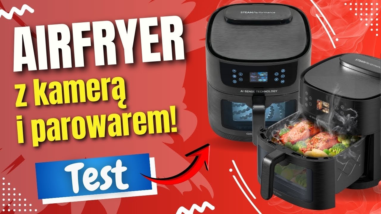 Test G&Ouml;TZE & JENSEN AF850T🍟 Airfryer z Kamerą i Funkcją Gotowania na Parze!✅