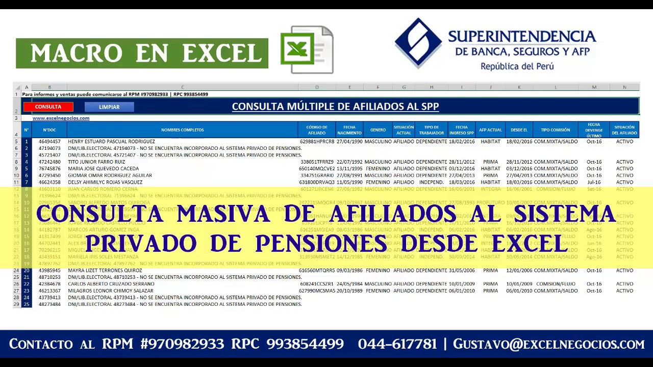 Consulta masiva de afiliados a AFP desde Excel (Macro) - ACTUALIZADO 2017