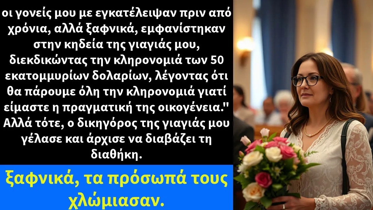 οι γονείς μου με εγκατέλειψαν πριν από χρόνια, αλλά ξαφνικά, εμφανίστηκαν στην κηδεία της γιαγιά