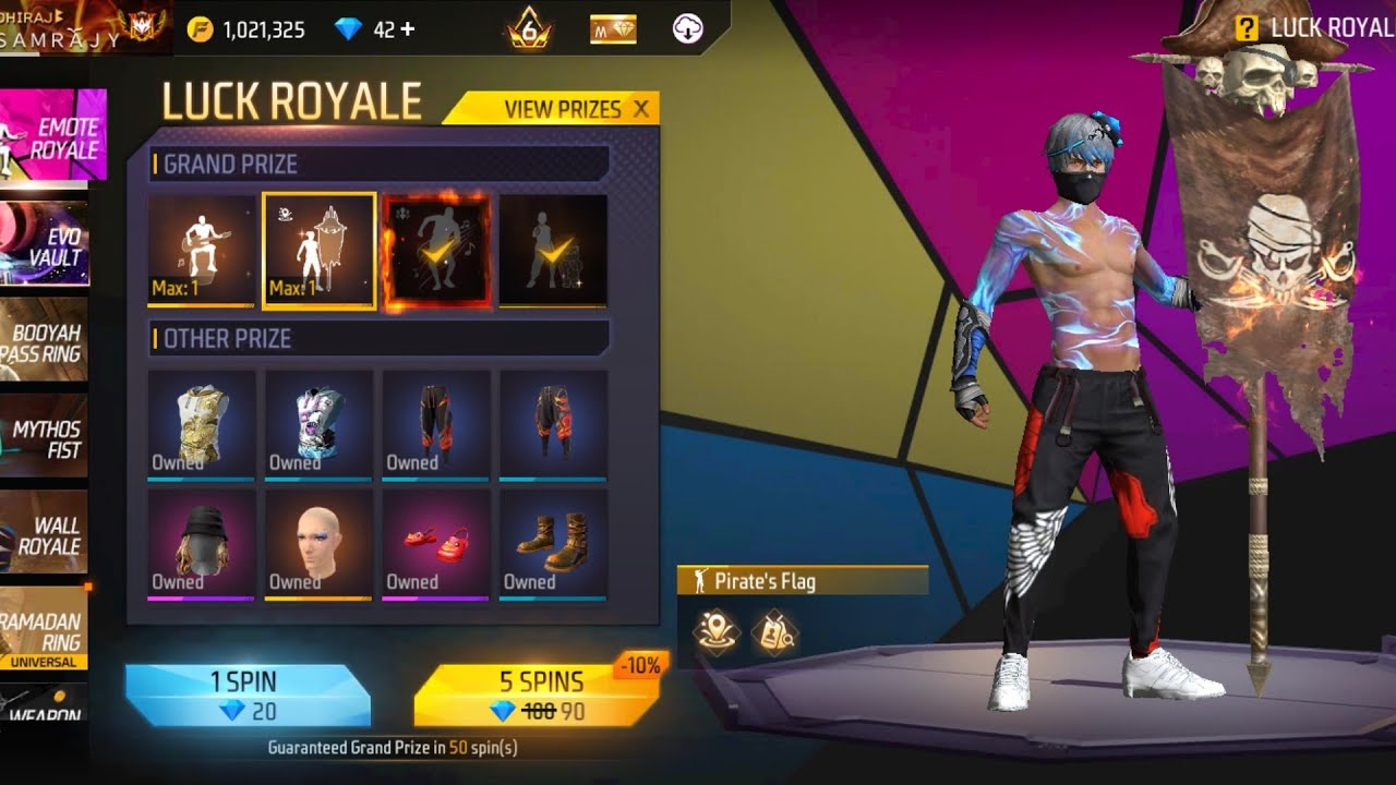 NEW EMOTE ROYALE ONE SPIN TRICK 🔥 PIRATE FLAG EMOTE RETURN 💎