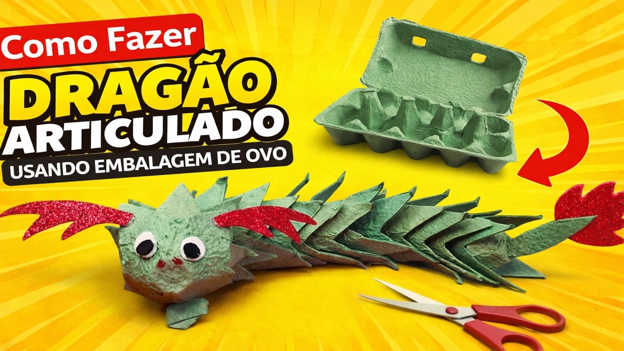 DIY DRAGÃO ARTICULADO COM MATERIAL RECICLADO ♻️🐉