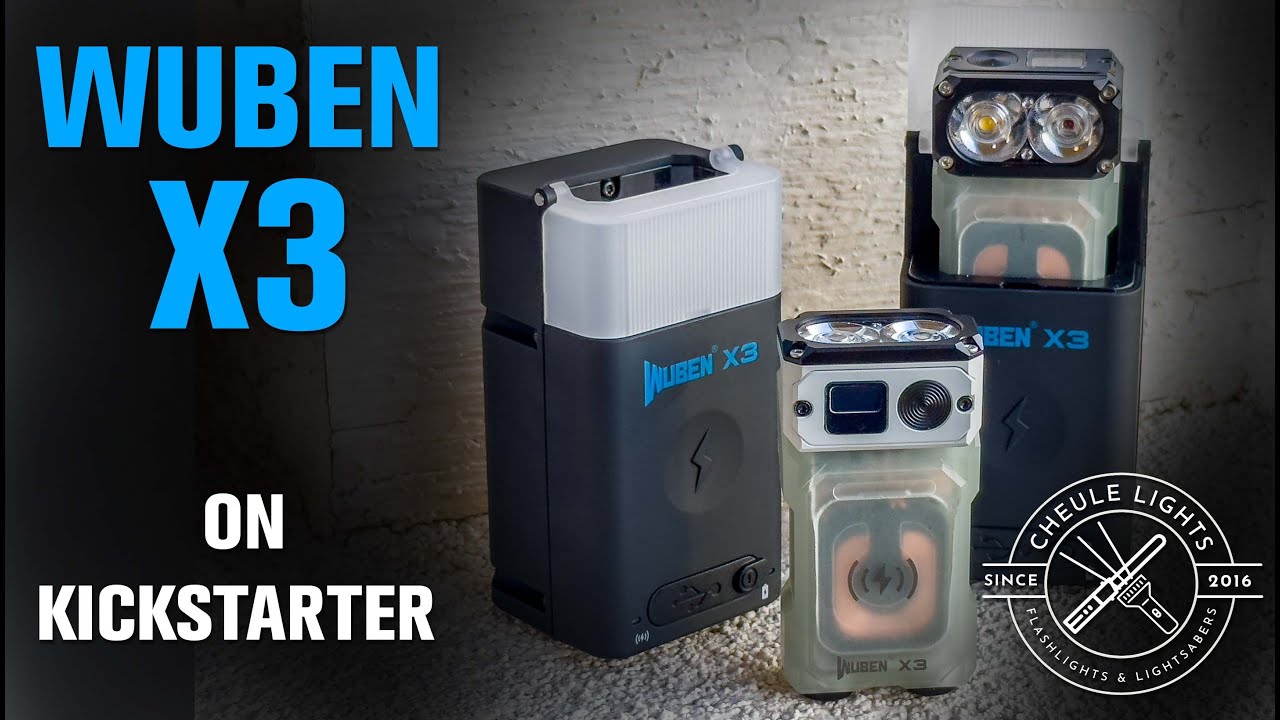Wuben X3 Multi Function EDC flashlight with induction charging and swivel head!