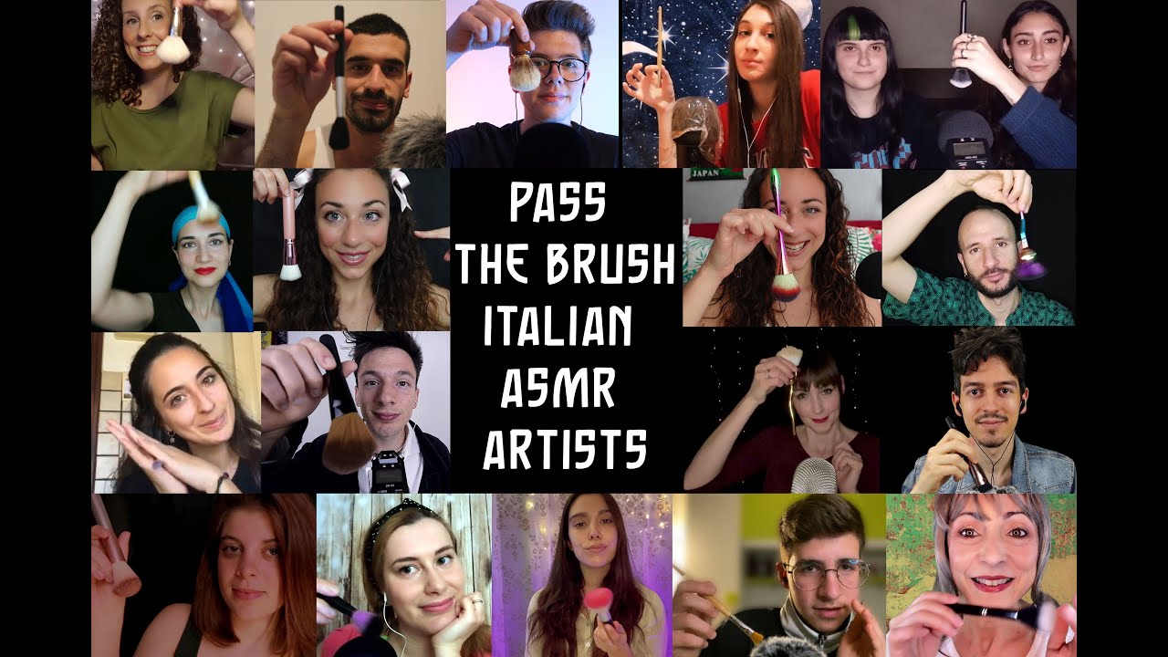 PASS THE BRUSH Versione ASMR 🇮🇹 ARTISTI ITALIANI 💖 Collaborazione Speciale 2000 Iscritti