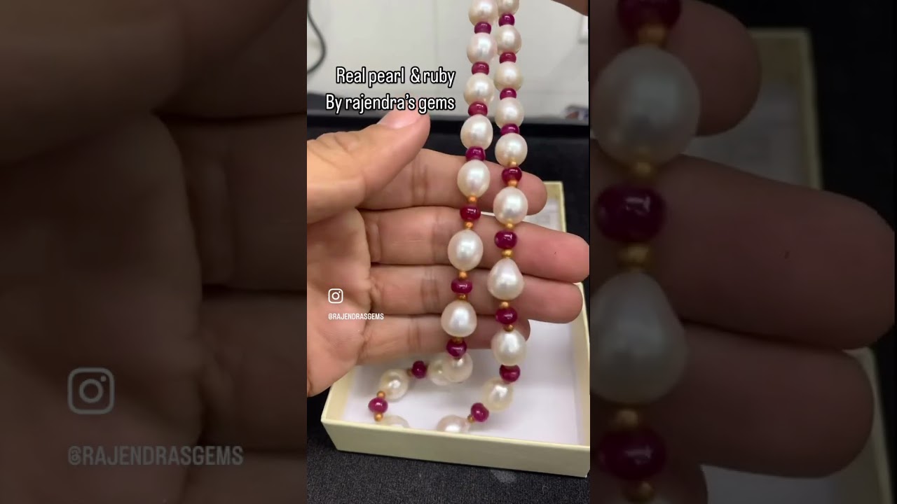 Real pearl ruby beads 