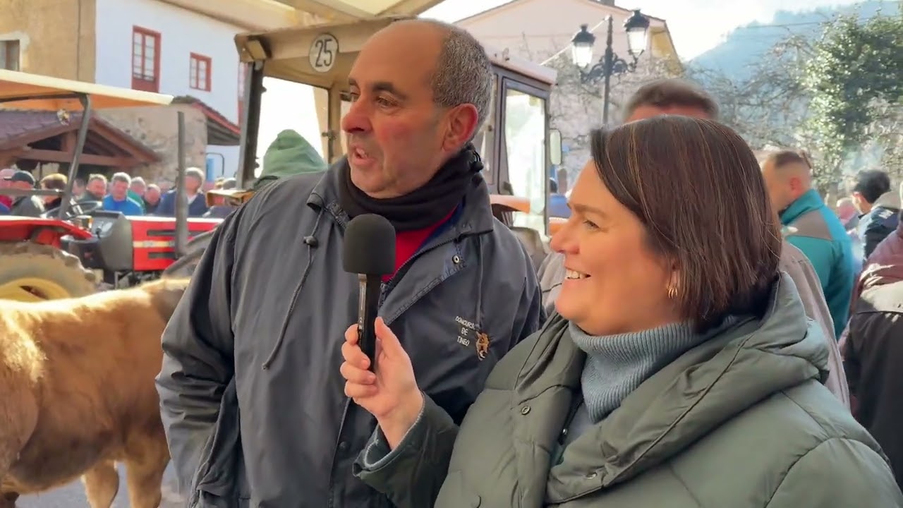 Entrevista a José Manuel Álvarez Coto, ganadero de Fontalba (Tineo) en la feria de San Blas en Tuña.