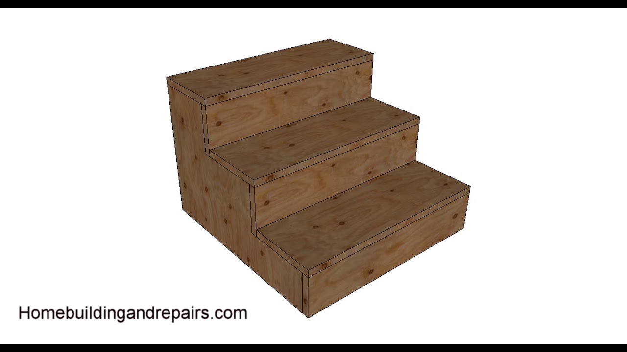 How To Build Three Step Heavy Duty Plywood Stairs