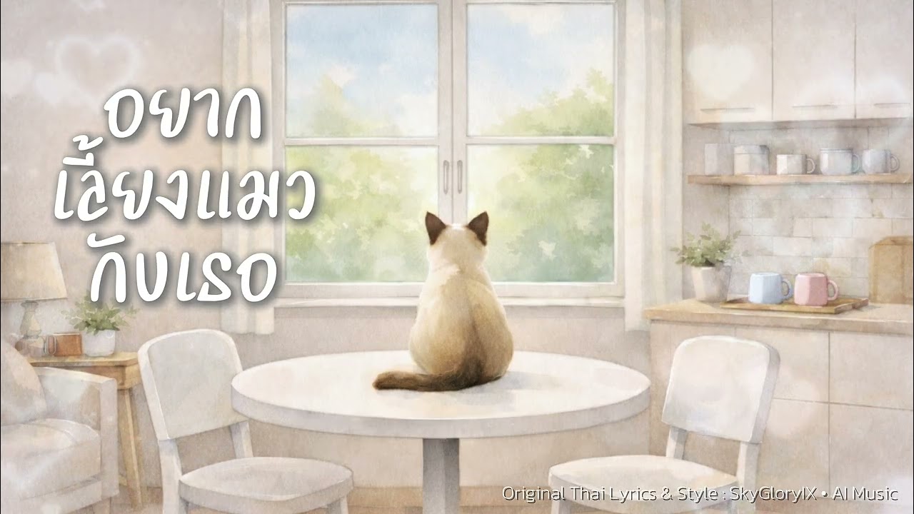 อยากเลี้ยงแมวกับเธอ [Lyrics Video] | Original Thai Lyrics & Style : @SkyGloryIX  | AI Music