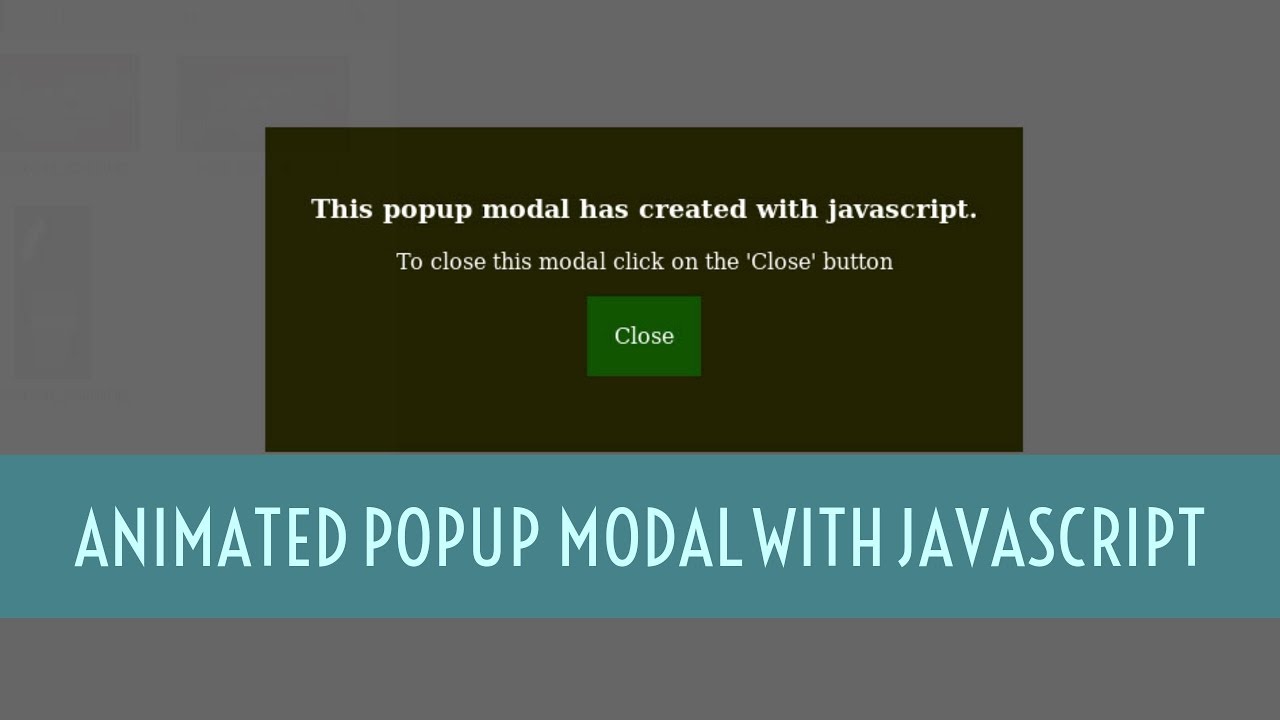 How to create animated popup modal with javascript