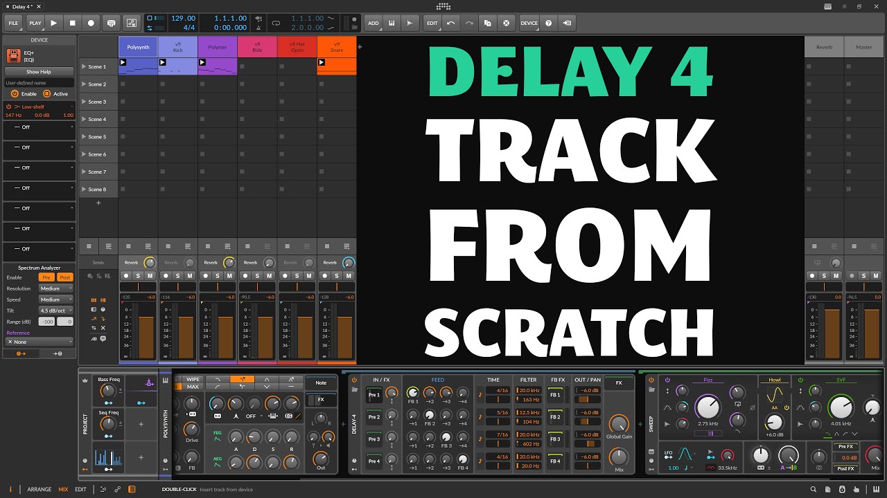 Track from scratch with Delay 4 in Bitwig