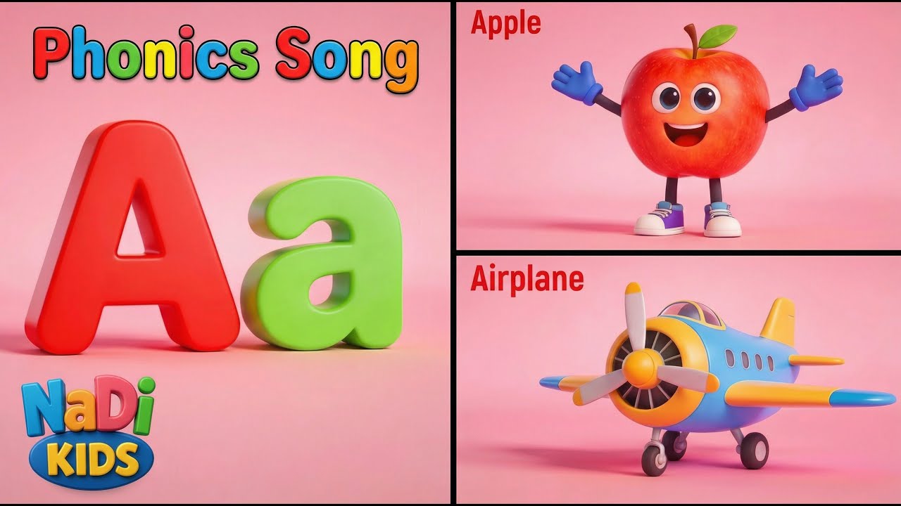 Phonics Song With Four Words | A for Apple | ABC Phonics Song with Letter Sounds for Kids