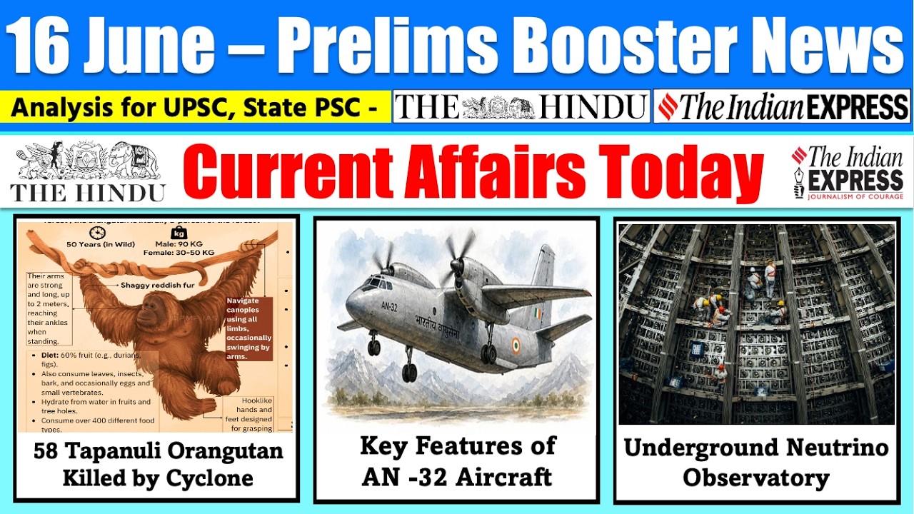 16 June 2026 | Current Affairs Today | The Hindu News Analysis, Indian Express News , PIB Analysis