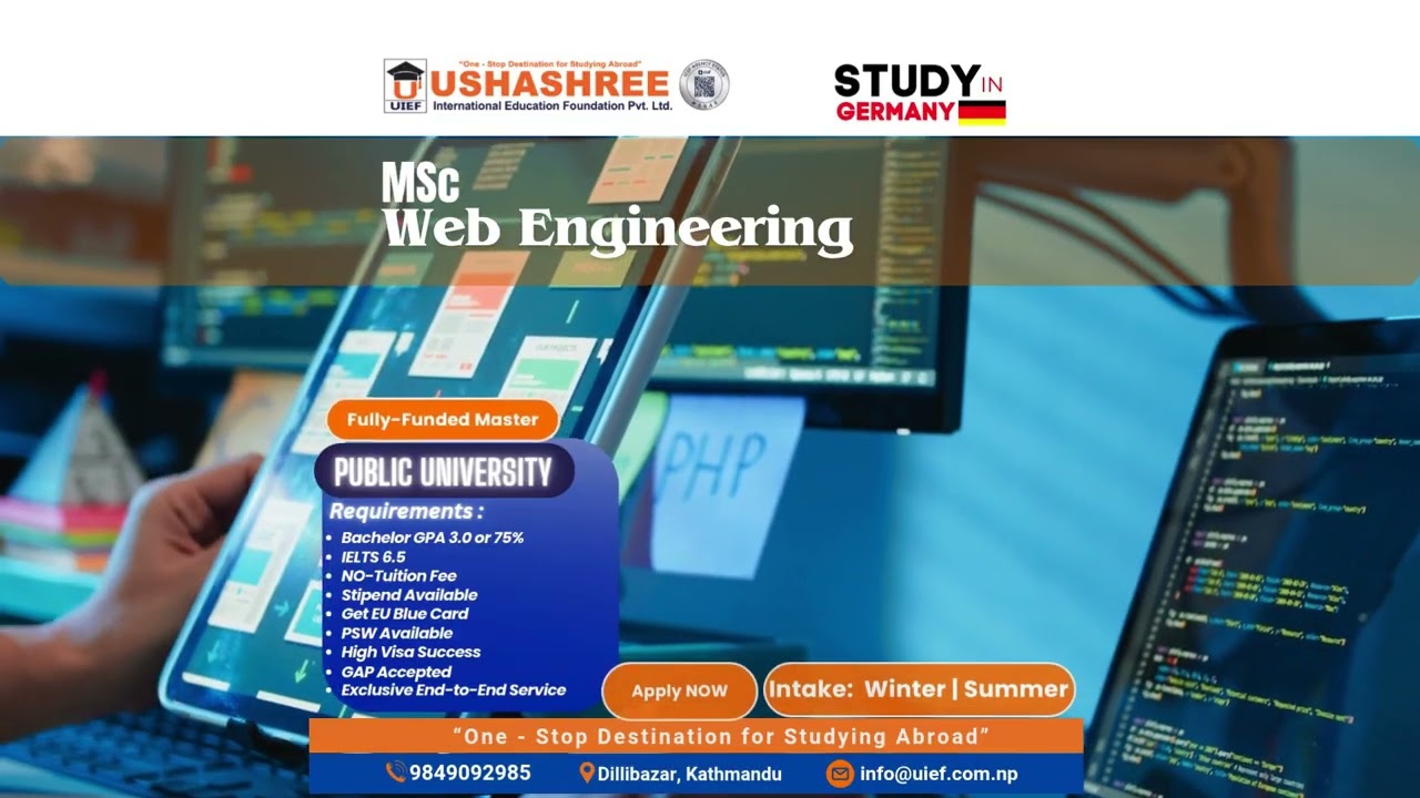 𝐔𝐒𝐇𝐀𝐒𝐇𝐑𝐄𝐄 | NO-Tuition Fee to Study in Germany: MSc Web Engineering #ushashree #studyingermany #uief