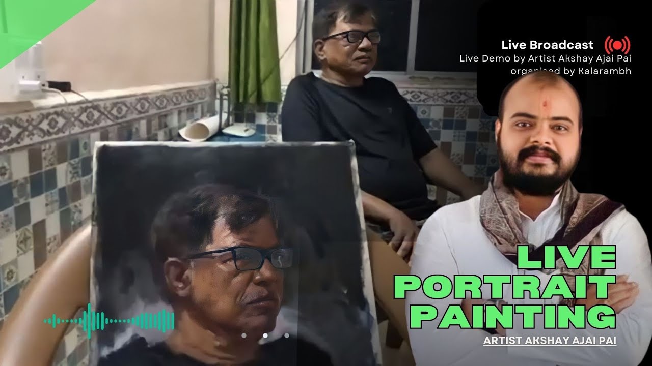 Live portrait demo by Artist Akshay Ajai Pai in oil painting | organised by KALAARAMBH