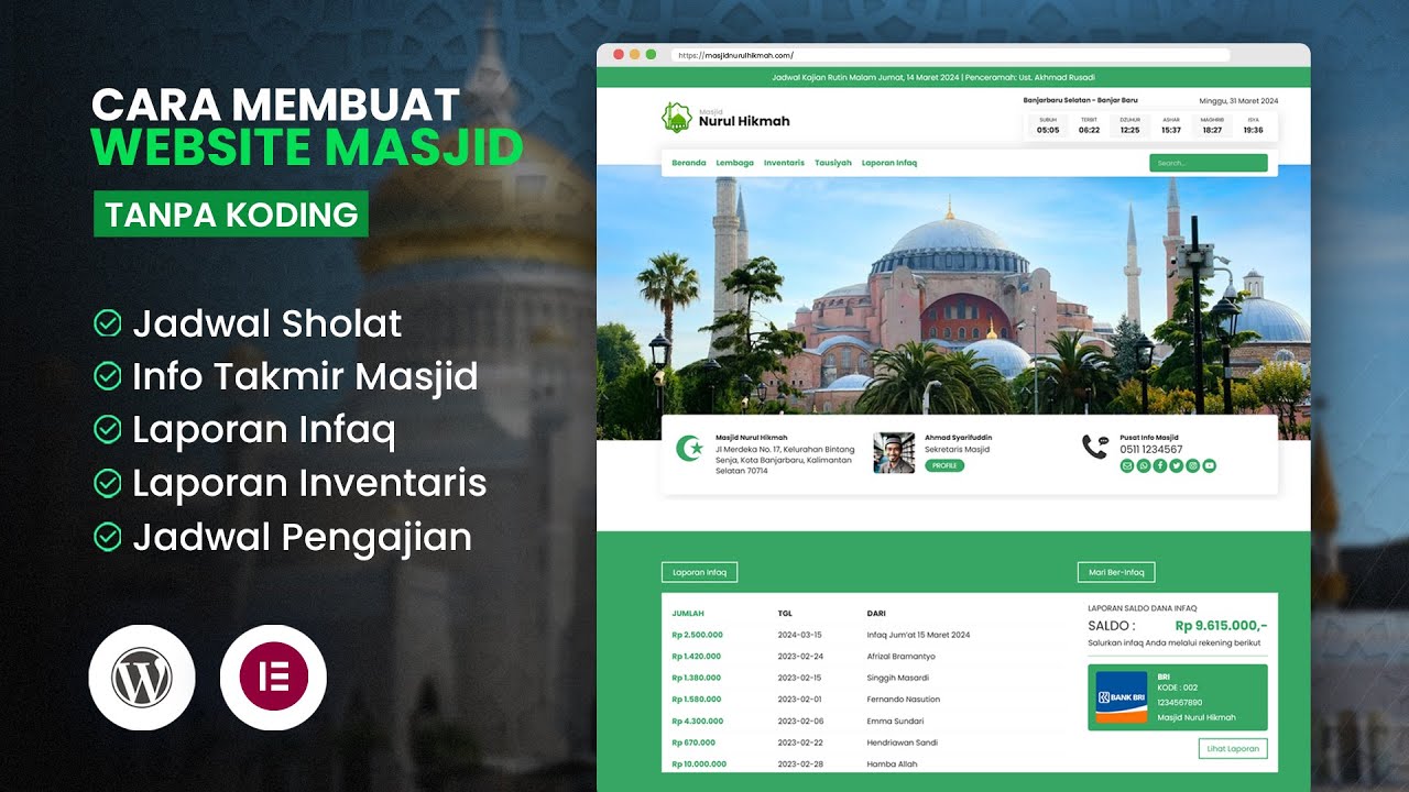 Cara Membuat Website Masjid (Tanpa Koding) - WordPress + WP Masjid