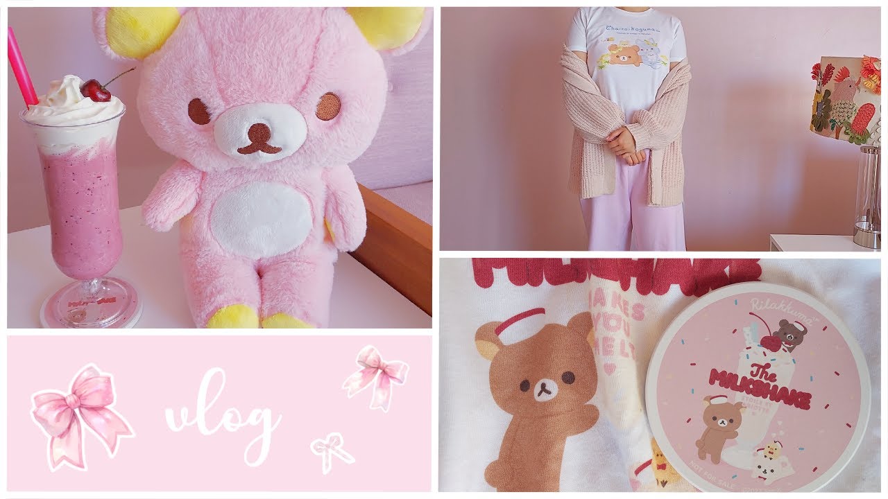 vlog | Rilakkuma clothing lookbook, kawaii Japan haul, GRWM, homemade cherry milkshake