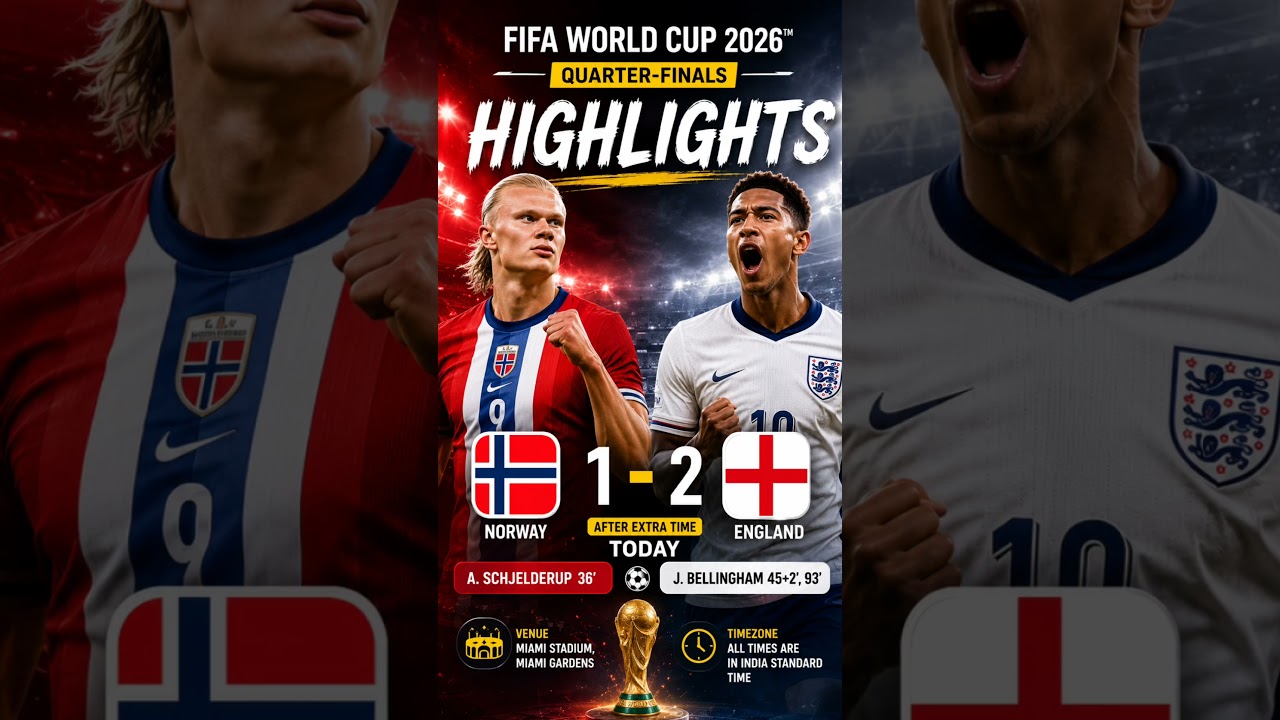 England vs Norway 2-1 | Full Match Highlights | FIFA World Cup 2026 Quarter Final | #fifa