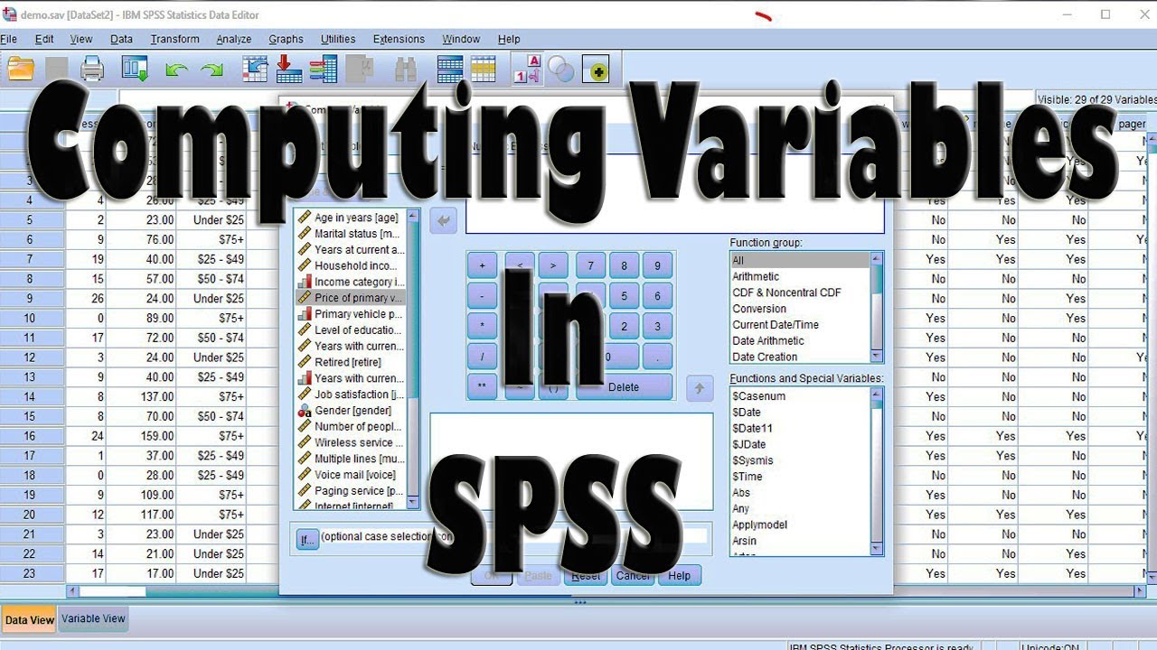 Вычисление переменных в SPSS