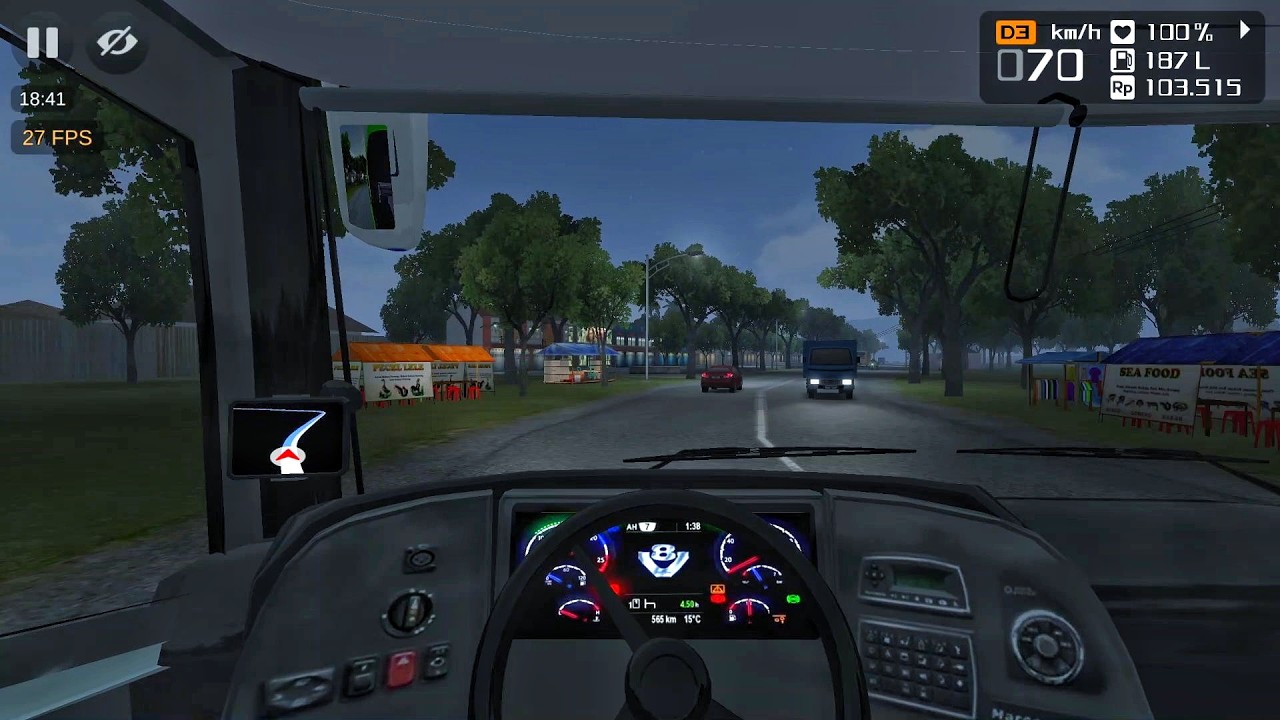 🚍Extreme Night Driving 🌙Experience: Fog, Traffic & Marcopolo 1800DD Mod | Bus Simulator Indonesia🌃