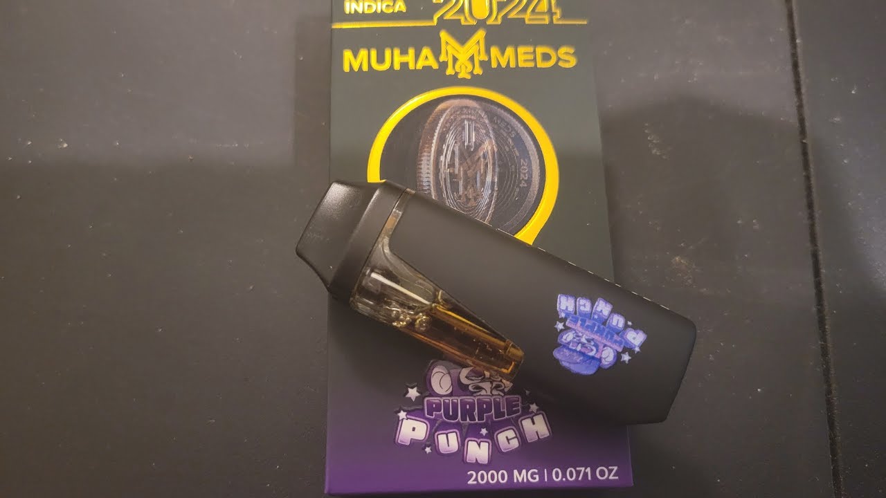 2 Gram Muha Meds 2024 Indica Purple Punch Disposable THC Review