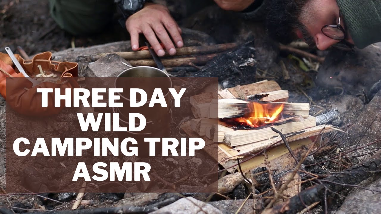 Three Day Wild Camping Trip - Collecting Water - Making Fire - Gathering Wild Acorns etc. - ASMR