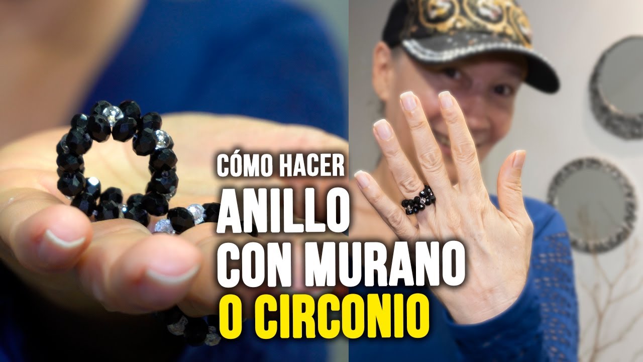  💍Anillo con cuentas y chaquirones.