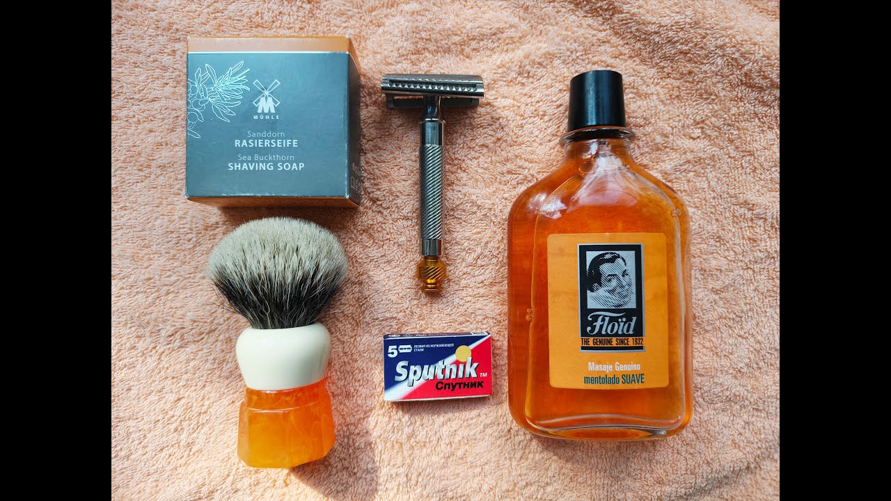Оранжевый забрив с Yaqi Slant 37/Muehle buckthorn\Floid Suave\Sputnik