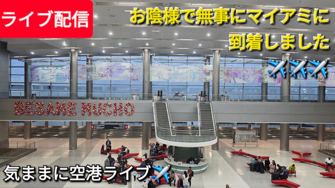【ライブ配信】お陰様で無事にマイアミに到着しました✈️✈️✈️気ままに空港ライブ✈️Shinsuke Handyman がライブ配信中！