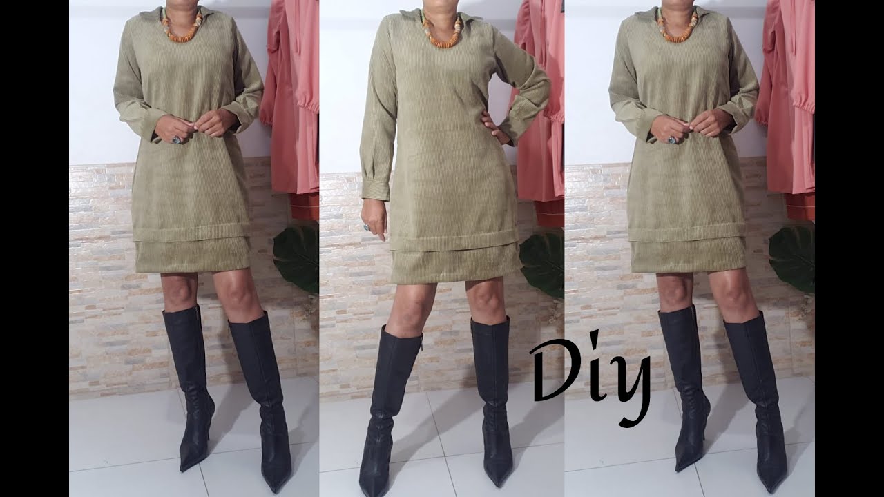 VESTIDO DE INVERNO NO VELUDO COTELÊ