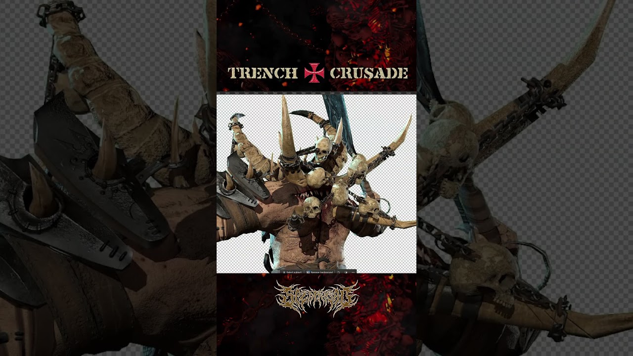 Designing TRENCH CRUSADE Metal Merch - Adobe Photoshop 2025
