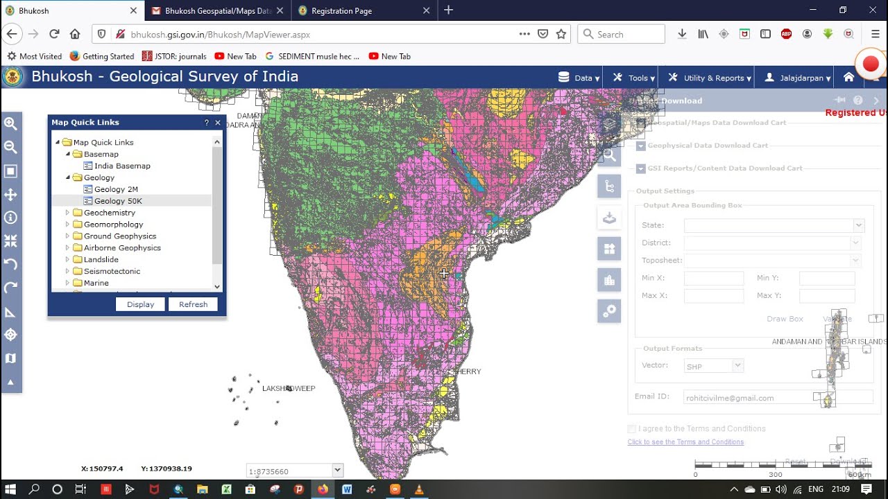 Download Geological ,Geomorphological,soil and land use map in .shp(Shape file) of India for free