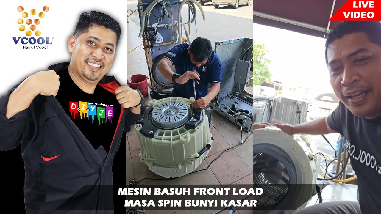 MESIN BASUH FRONT LOAD BUNYI KASAR MASA SPIN