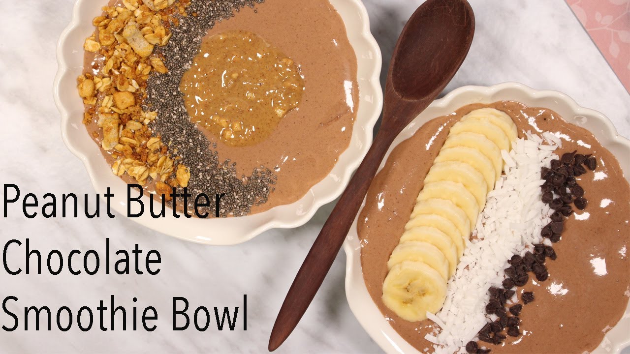 Chocolate Peanut Butter Smoothie Bowl\Protein Bowl\Post workout\Healthy Delicious\Breakfast Idea