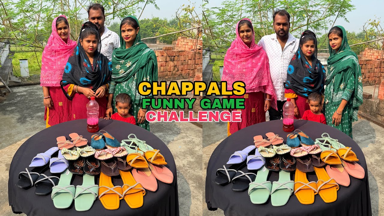 Chappals Funny Game Challenge With Family #viralvideo #challenge #funny