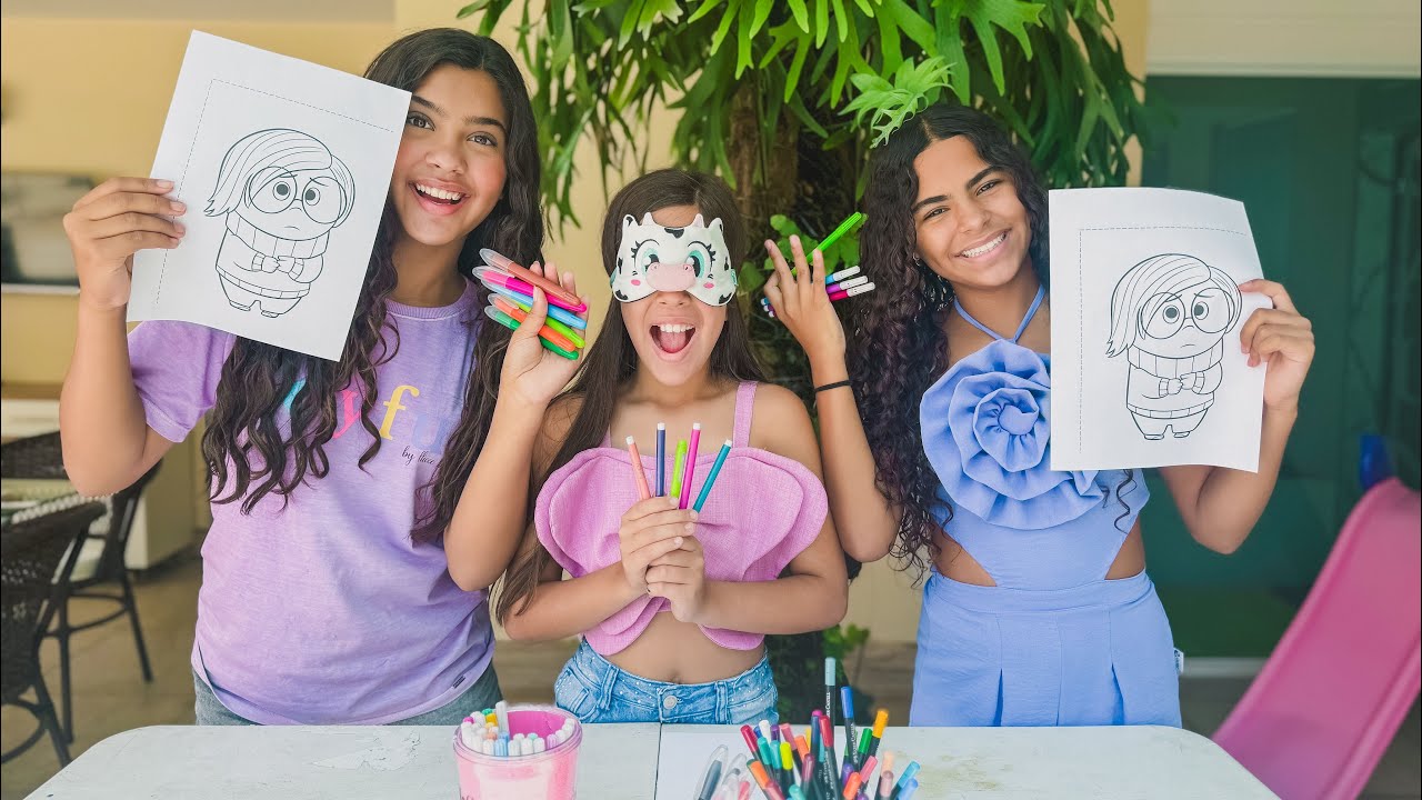 DESAFIO DAS 3 CORES COM DIVERTIDAMENTE *QUEM PINTOU MELHOR ?